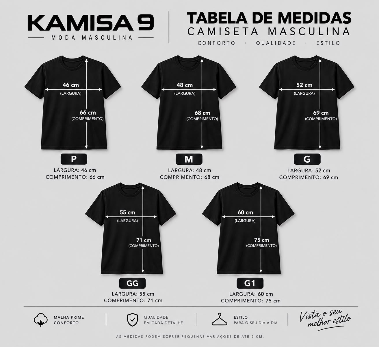 TABELA DE MEDIDAS